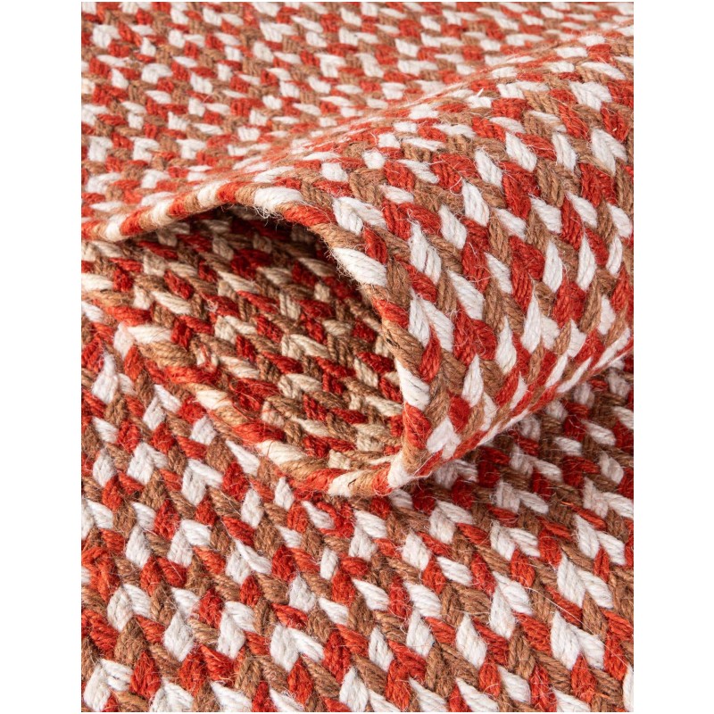 Tapete de Yute Trenzado Escoces en Oxido