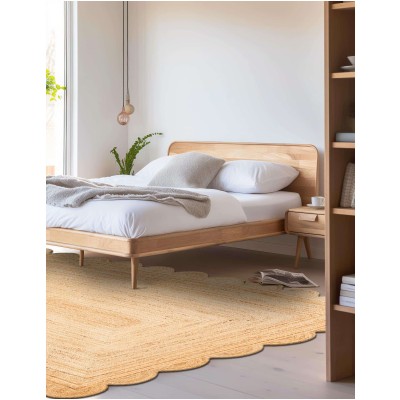 Tapete Trenzado de Yute con Orilla Ornamental en Natural