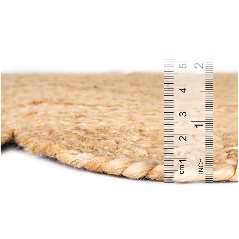 Tapete Trenzado de Yute con Orilla Ornamental en Natural