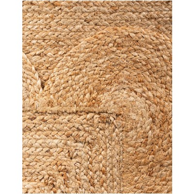 Tapete Trenzado de Yute con Orilla Ornamental en Natural