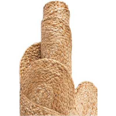 Tapete Trenzado de Yute con Orilla Ornamental en Natural