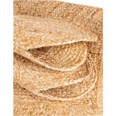 Tapete Trenzado de Yute con Orilla Ornamental en Natural