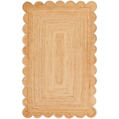 Tapete Trenzado de Yute con Orilla Ornamental en Natural