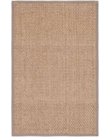 Tapete de Fibra Natural con Orilla Gris