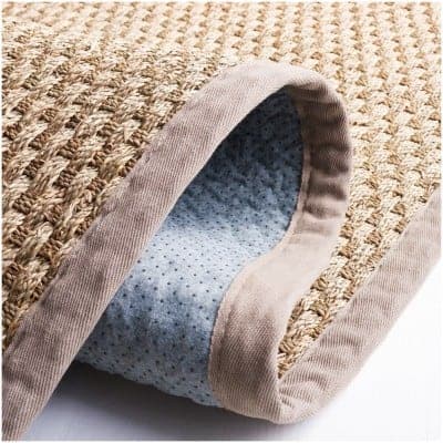 Tapete de Fibra Natural con Orilla Gris