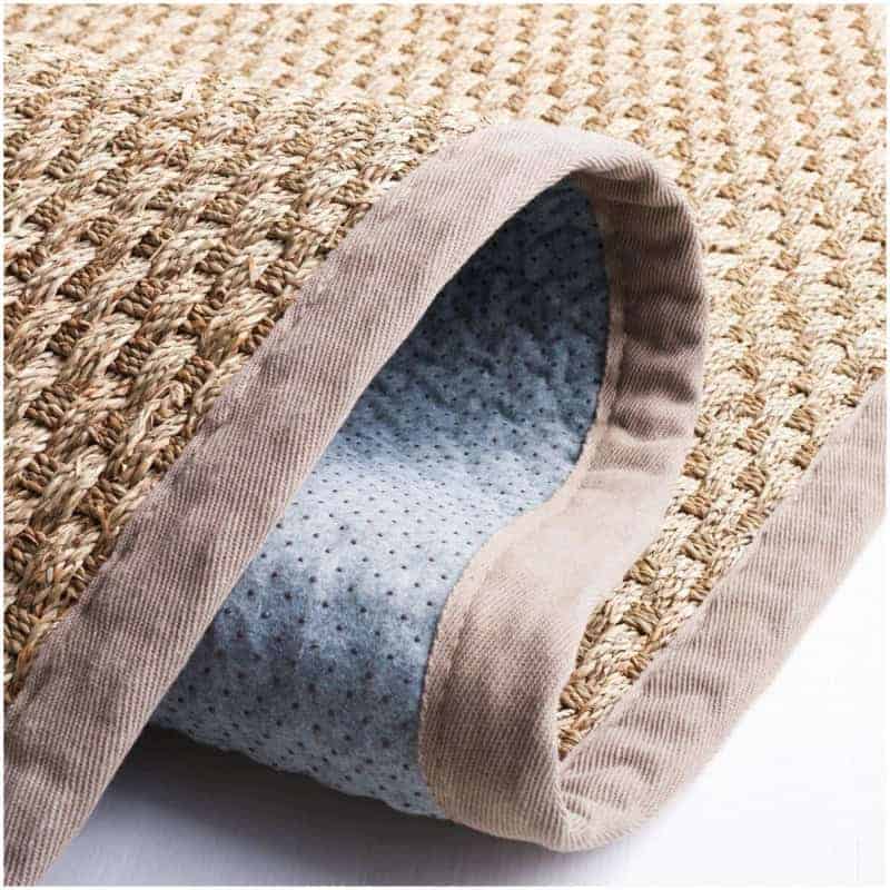 Tapete de Fibra Natural con Orilla Gris