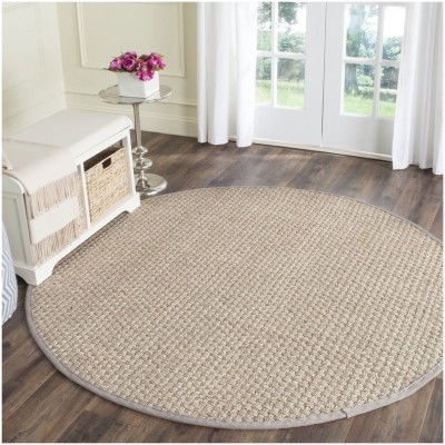 Tapete de Fibra Natural con Orilla Gris