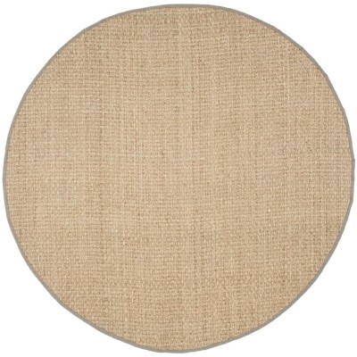 Tapete de Fibra Natural con Orilla Gris