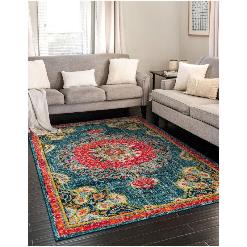 Tapete Virginia Medallón Azul