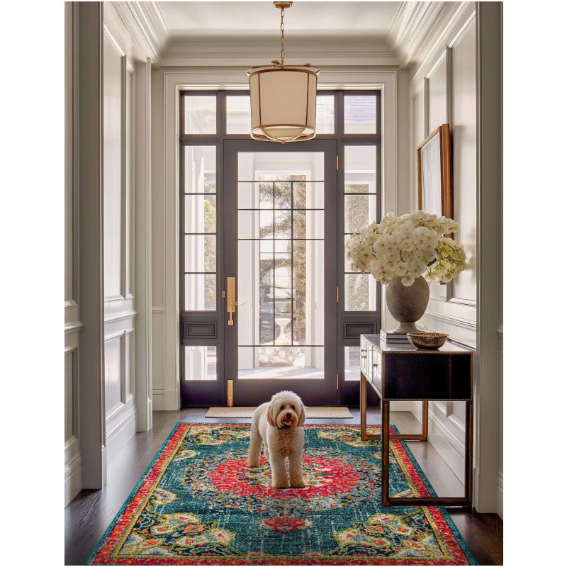 Tapete Virginia Medallón Azul