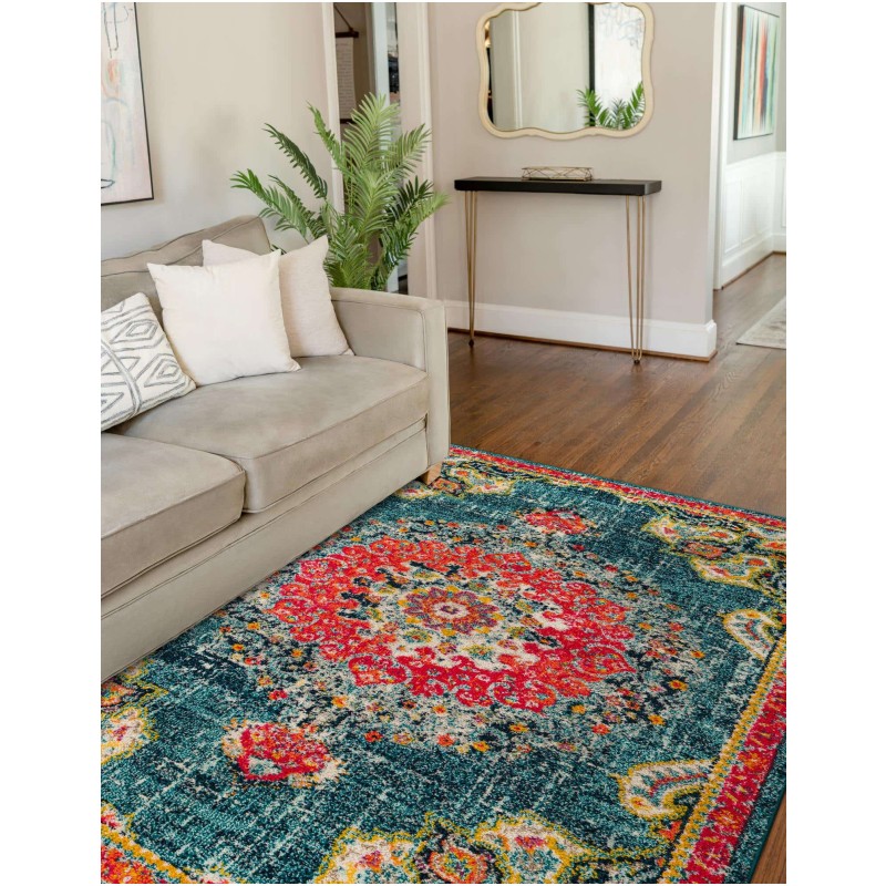 Tapete Virginia Medallón Azul