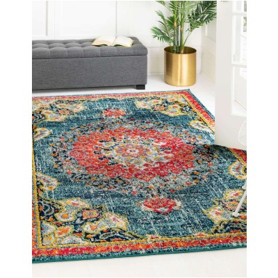 Tapete Virginia Medallón Azul