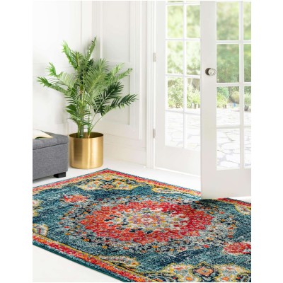 Tapete Virginia Medallón Azul