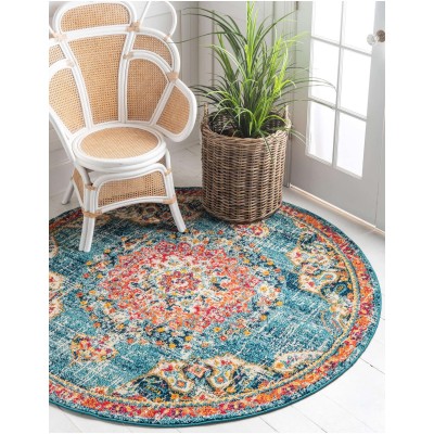 Tapete Virginia Medallón Azul