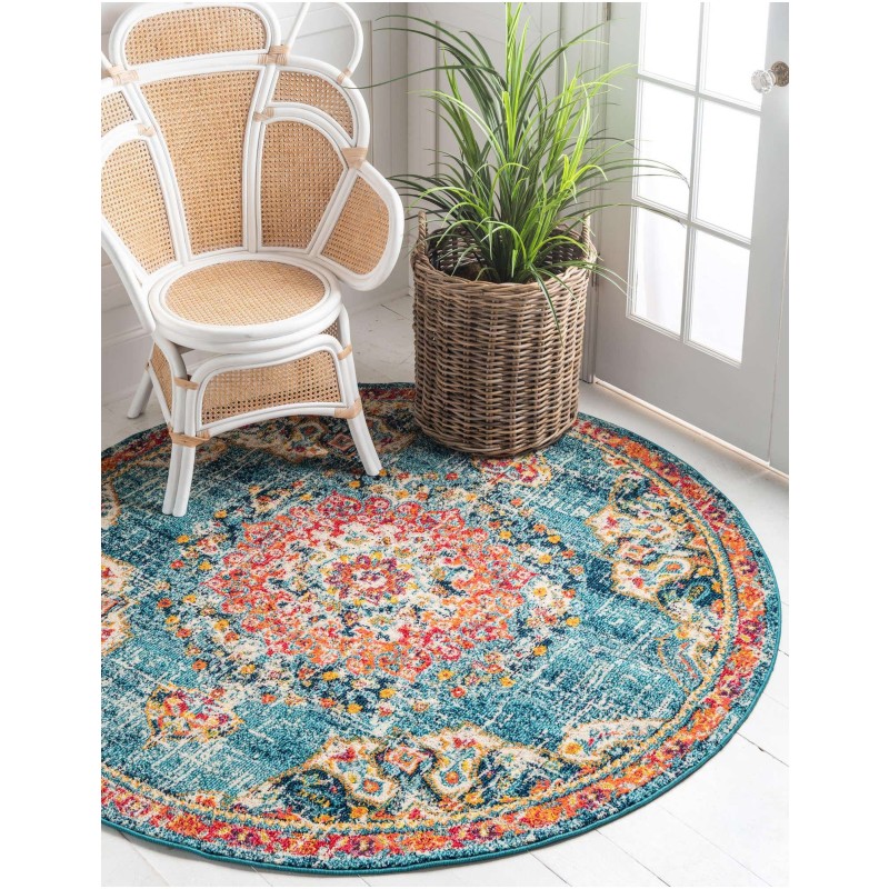 Tapete Virginia Medallón Azul