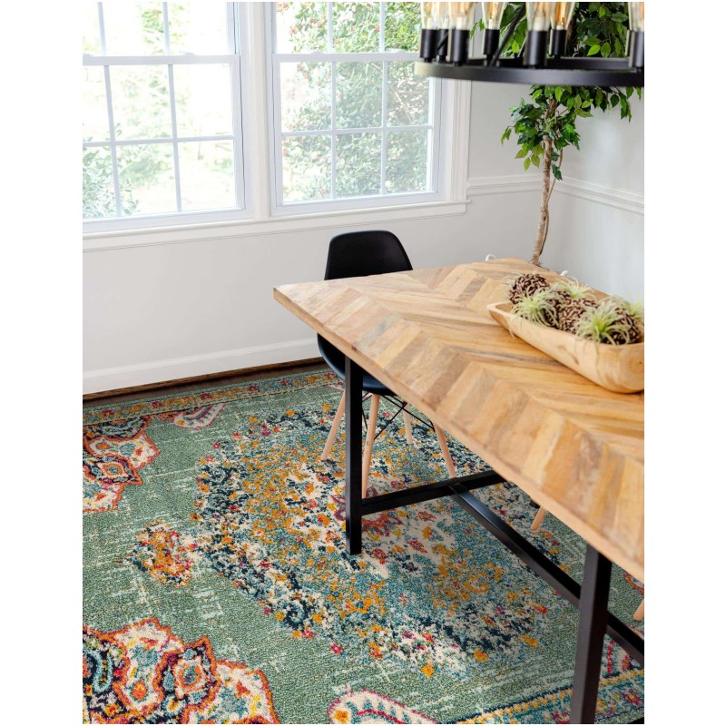 Tapete Virginia Medallón Verde