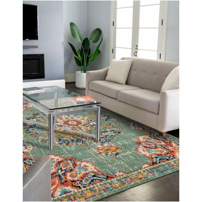 Tapete Virginia Medallón Verde