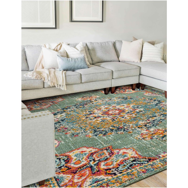 Tapete Virginia Medallón Verde