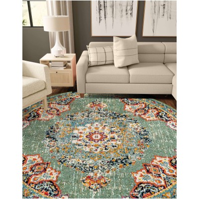 Tapete Virginia Medallón Verde