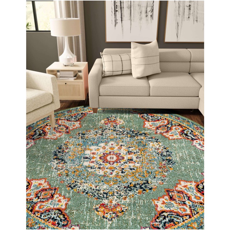 Tapete Virginia Medallón Verde