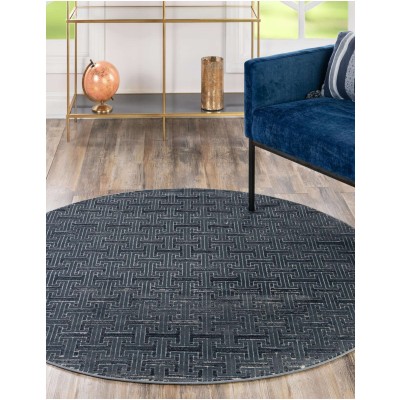 Tapete Christie Texturas Azul Marino - 2.40 Redondo