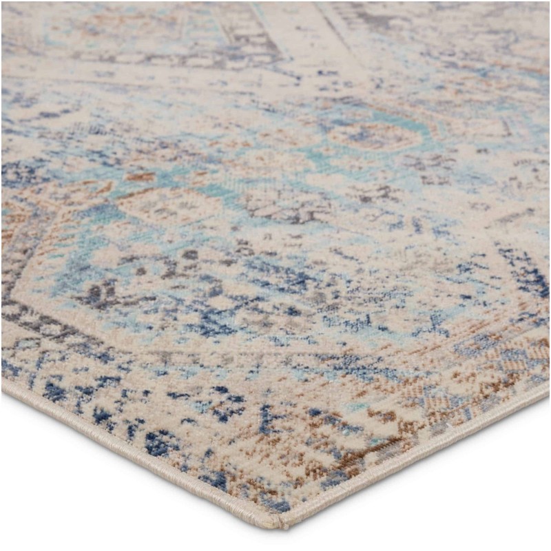 Tapete Legado Exterior de Medallón Azul y Begie