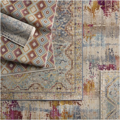 Tapete Legado Exterior Abstracto Rosa y Azul