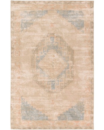 Tapete Periodo de Medallón en Beige y Azul