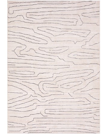 Tapete Java de Laberinto Abstracto en Marfil