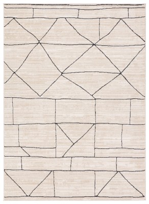 Tapete Java de Figuras Delineadas en Marfil