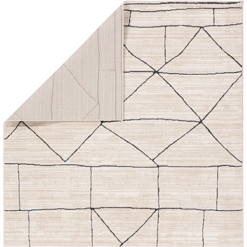 Tapete Java de Figuras Delineadas en Marfil