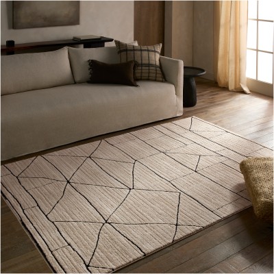 Tapete Java de Figuras Delineadas en Marfil