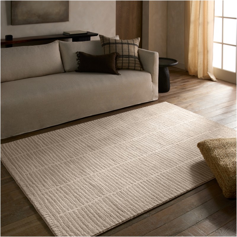 Tapete Java de Rayas Monocromaticas en Marfil