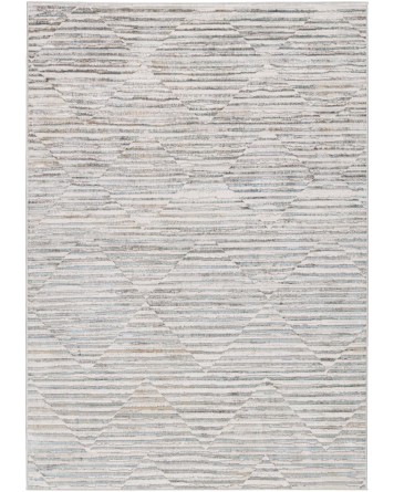 Tapete Tranquilidad Rayas y Rombos en Gris con Azul