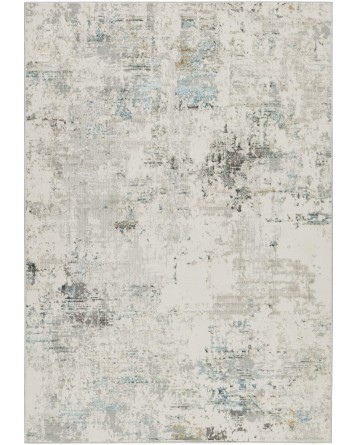 Tapete Tranquilidad Abstracto en Marfil y Azul