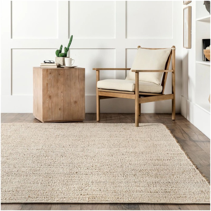 Tapete Natural Tejido de Yute y Algodón - 1.50 x 2.40