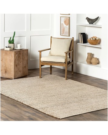 Tapete Natural Tejido de Yute y Algodón - 1.50 x 2.40