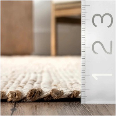 Tapete Natural Tejido de Yute y Algodón - 1.50 x 2.40