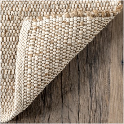 Tapete Natural Tejido de Yute y Algodón - 1.50 x 2.40