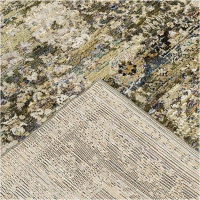 Tapete Principado Medallón Oriental en Verde y Café