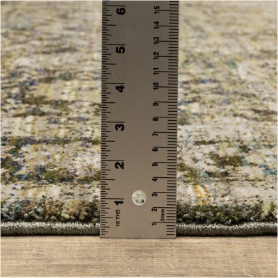 Tapete Principado Medallón Oriental en Verde y Café