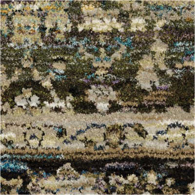 Tapete Principado Medallón Oriental en Verde y Café