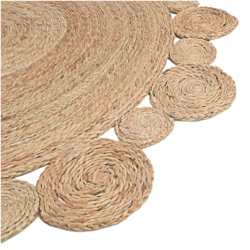 Tapete de Yute Redondo de Bolas y Bolitas