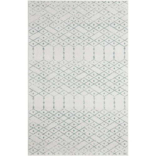 enrejado pacifica geometrico en marfil y aqua